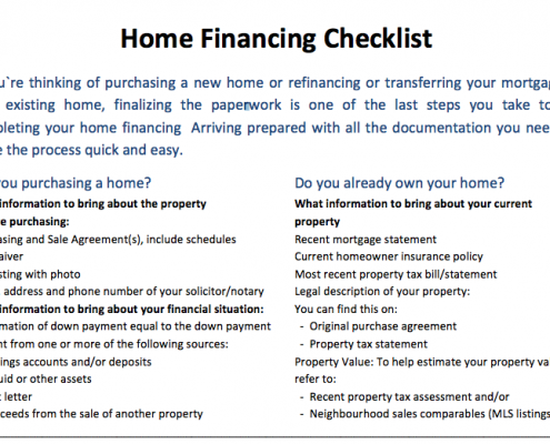 home finance checklist